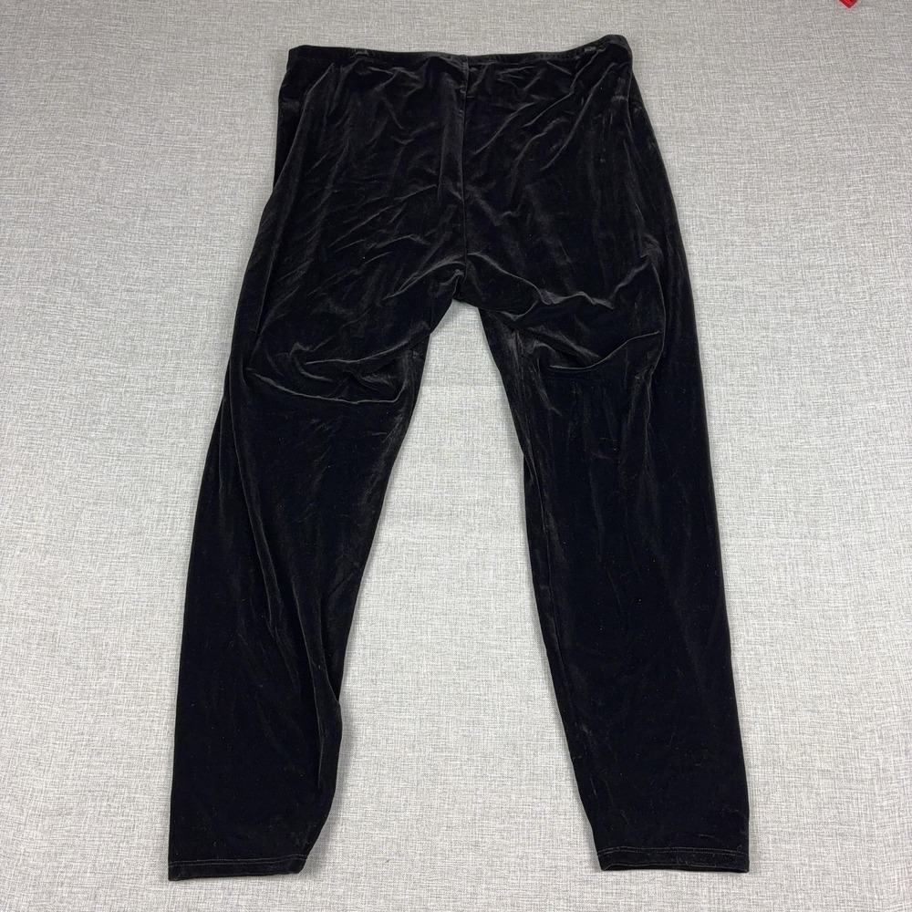 Eileen Fisher Velour Leggings Womens XL Black Ankle Stretch Velvet - Picture 2 of 9